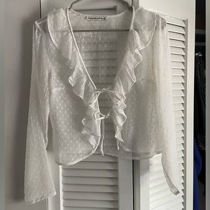 Abercrombie & Fitch sheer tie front blouse